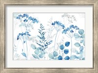 Framed Botanical Landscape Indigo