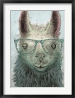 Framed Colorful Llama panel I