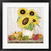 Framed 'Fall Sunflowers I' border=
