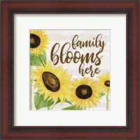 Framed 'Fall Sunflower Sentiment I-Family' border=