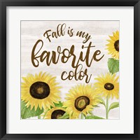 Framed 'Fall Sunflower Sentiment II-Favorite' border=