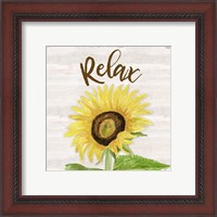 Framed 'Fall Sunflower Sentiment III-Relax' border=