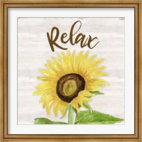 Framed Fall Sunflower Sentiment III-Relax