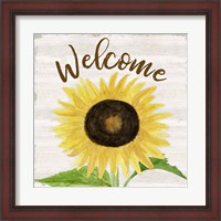 Framed Fall Sunflower Sentiment IV-Welcome
