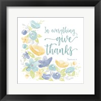 Framed 'Kellys Garden V-Give Thanks' border=