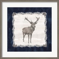 Framed Blue Cliff Mountains II-Deer