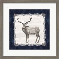 Framed 'Blue Cliff Mountains III-Elk' border=