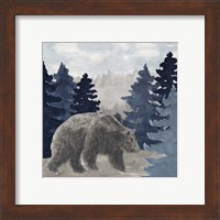 Framed 'Blue Cliff Mountains scene I-Bear' border=