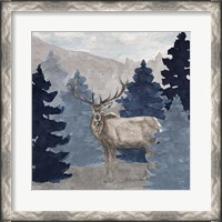 Framed Blue Cliff Mountains scene III-Elk