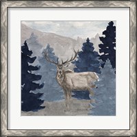 Framed Blue Cliff Mountains scene III-Elk