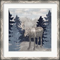 Framed Blue Cliff Mountains scene IV-Moose
