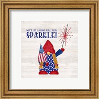 Framed 'Patriotic Gnomes I-Sparkle' border=