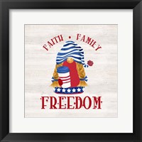 Framed 'Patriotic Gnomes II-Freedom' border=