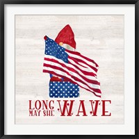 Framed Patriotic Gnomes V-Long may she wave