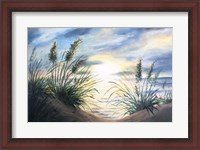 Framed Coastal Sunrise Oil Painting landscape
