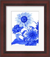 Framed China Sunflowers blue II