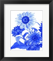 Framed China Sunflowers blue II