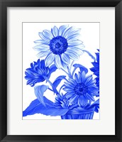 Framed 'China Sunflowers blue II' border=