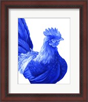 Framed 'Blue Rooster I' border=