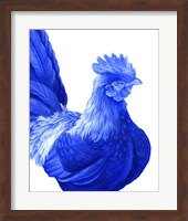 Framed Blue Rooster I