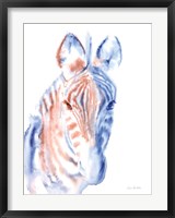 Framed Copper and Blue Zebra