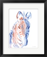 Framed Copper and Blue Zebra