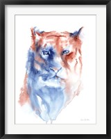 Framed Copper and Blue Lioness