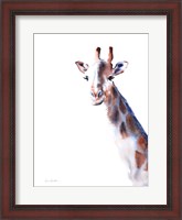 Framed Copper and Blue Giraffe