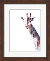 Framed Copper and Blue Giraffe