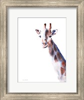 Framed Copper and Blue Giraffe