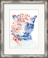 Framed Copper and Blue Cheetah