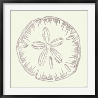 Framed Coastal Breeze Shell Sketches IV Silver