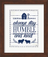 Framed Country Thoughts IV Indigo White