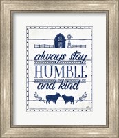 Framed Country Thoughts IV Indigo White