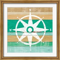 Framed Beachscape IV Compass Green