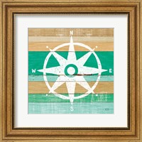 Framed Beachscape IV Compass Green