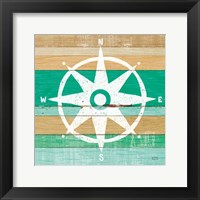 Beachscape IV Compass Green Framed Print
