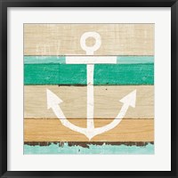 Framed Beachscape III Anchor Green