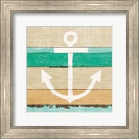 Framed Beachscape III Anchor Green