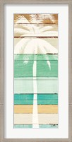 Framed Beachscape Palms V Green