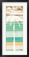Framed Beachscape Palms V Green