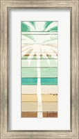 Framed Beachscape Palms IV Green