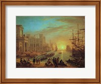 Framed Seaport at Sunset, 1639
