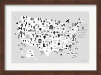 Framed Fun USA Map BW