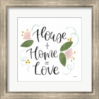 Framed Home Sweet Home III Green