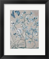 Framed Shimmering Garden I Navy