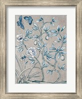 Framed Shimmering Garden I Navy