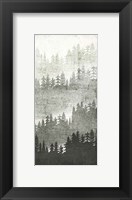 Framed Mountainscape Silver Panel III