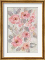 Framed Expressive Pink Flowers I