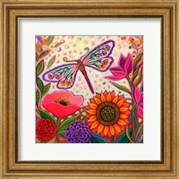 Framed Dragonfly Floral